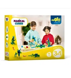 کتاب بسته اسباب بازی مکعب های جادویی 1*3 (افزایش مهارت های شناختی و حرکتی)،(کد 032)،(32قطعه،باجعبه)