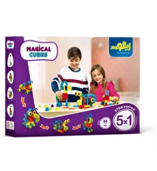 کتاب بسته اسباب بازی مکعب های جادویی 1*5 (افزایش مهارت های شناختی و حرکتی)،(کد 058)،(58قطعه،باجعبه)