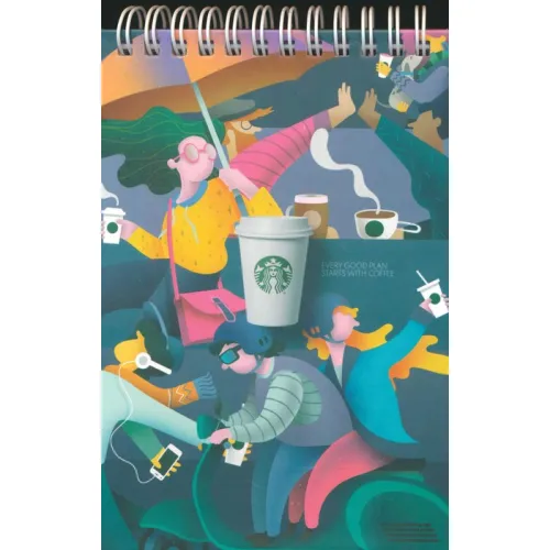 دفترچه یادداشت خط دار (STARBUCKS،کد 387)،(سیمی)