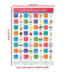 کتاب پوستر وایت بردی الفبای فارسی (70*50)،(گلاسه،باجعبه)