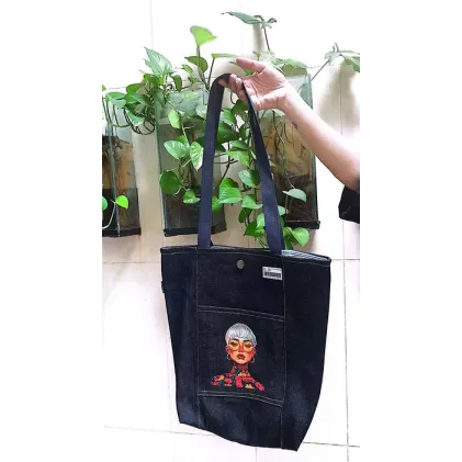 کیف پارچه ای جیب دار 35*38 جین جوی (کد G-19)