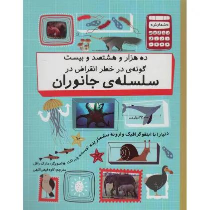 کتاب دنیا را با اینفو گرافیک وارونه بشمارید (ده هزار و هشتصد و بیست گونه ی در خطر انقراض در...)،(گلاسه)